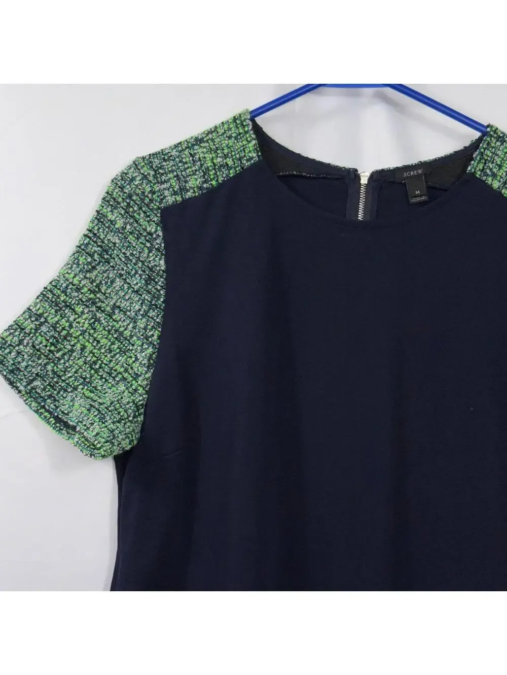 J.Crew Mixed Media Tweed Sleeve Top Size Medium